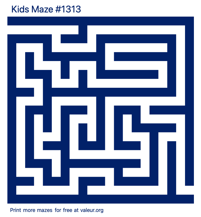 Free Printable Kids Maze number 1313