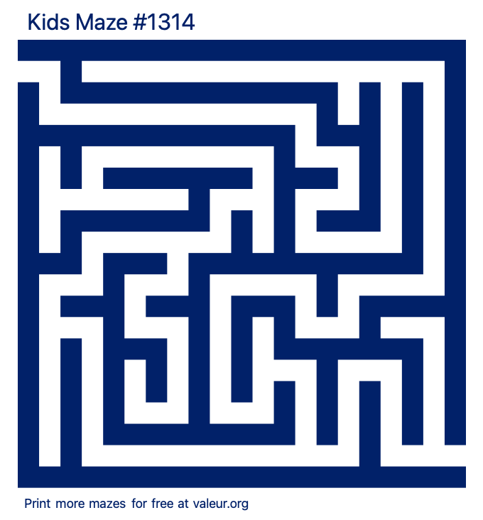 Free Printable Kids Maze number 1314