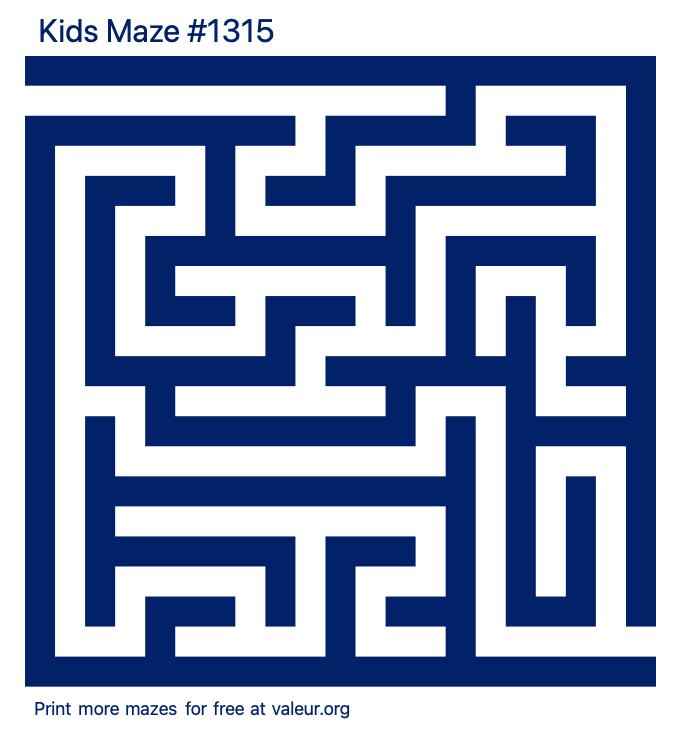 Free Printable Kids Maze number 1315