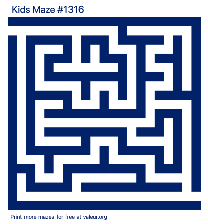 Free Printable Kids Maze number 1316