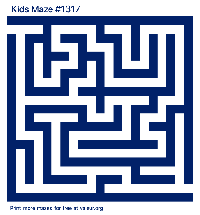 Free Printable Kids Maze number 1317