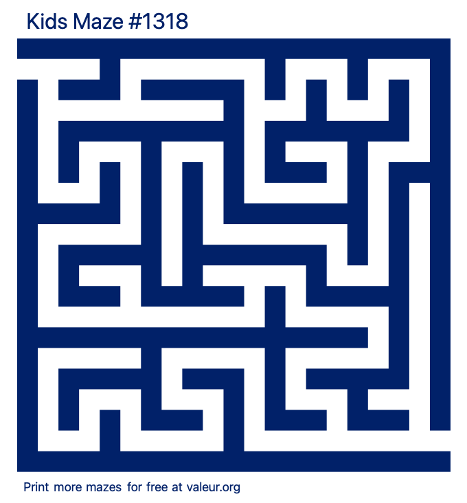 Free Printable Kids Maze number 1318