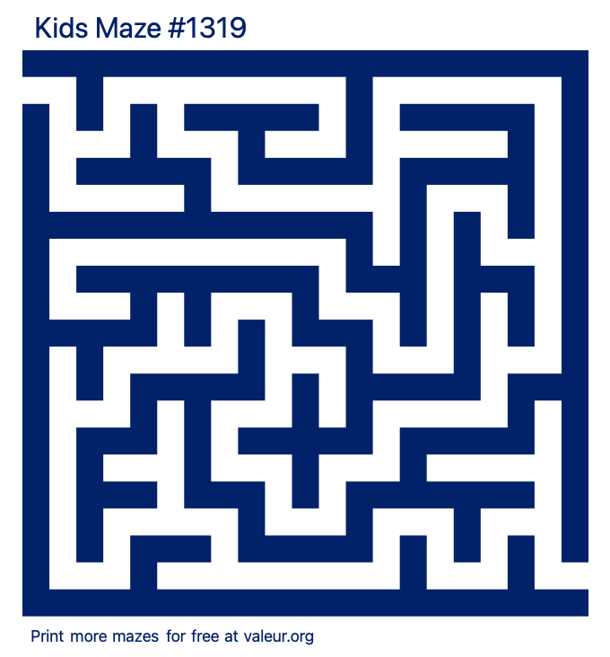 Free Printable Kids Maze number 1319