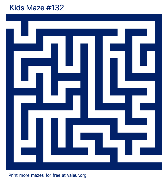 Free Printable Kids Maze number 132