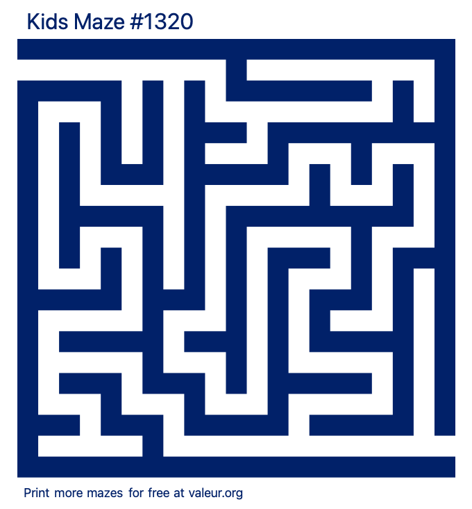 Free Printable Kids Maze number 1320