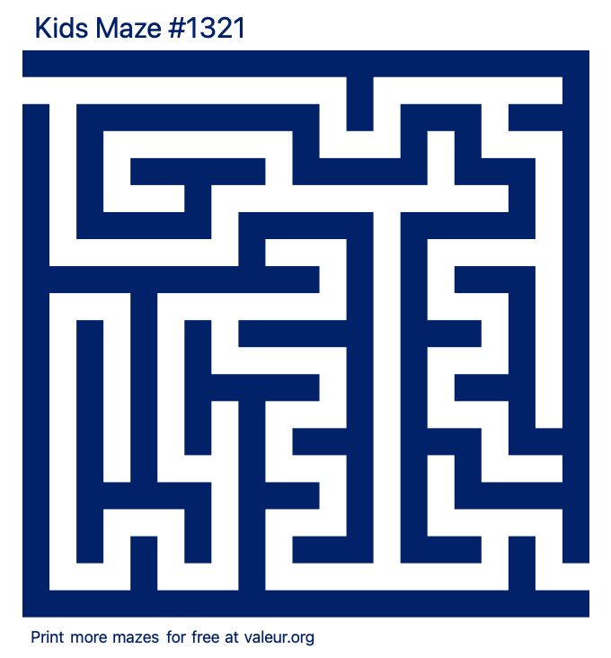 Free Printable Kids Maze number 1321