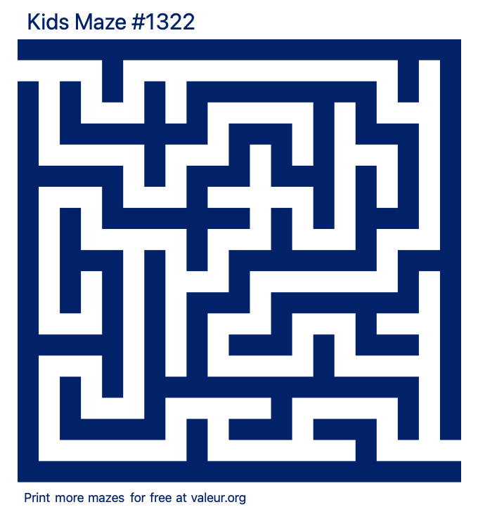 Free Printable Kids Maze number 1322