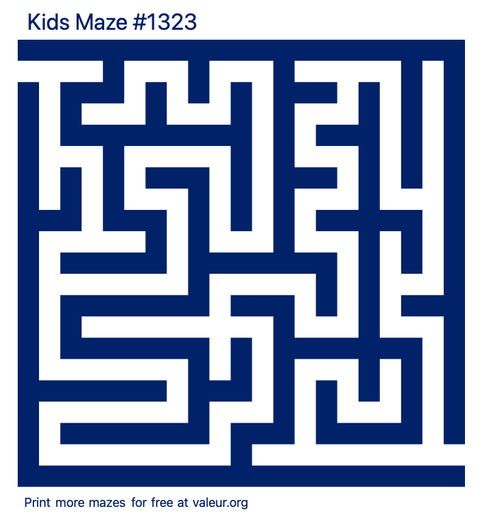 Free Printable Kids Maze number 1323