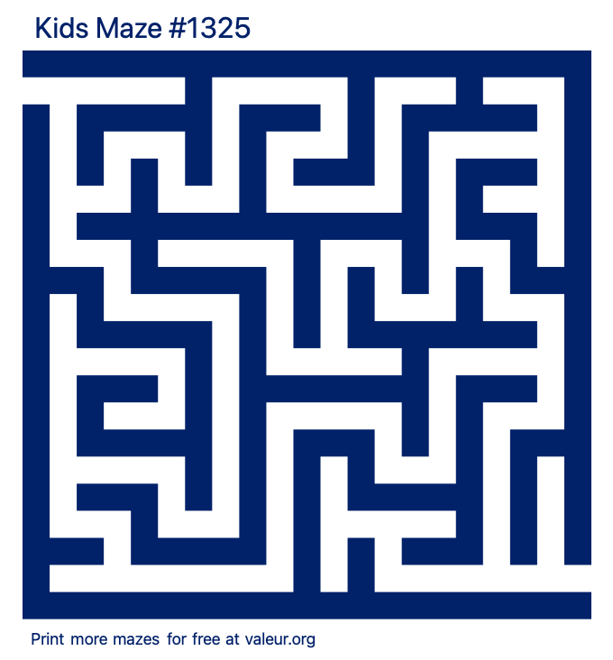 Free Printable Kids Maze number 1325