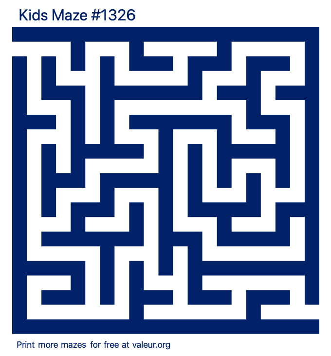 Free Printable Kids Maze number 1326