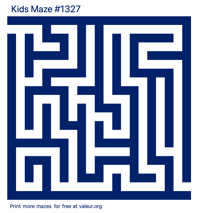 Free Printable Kids Maze number 1327
