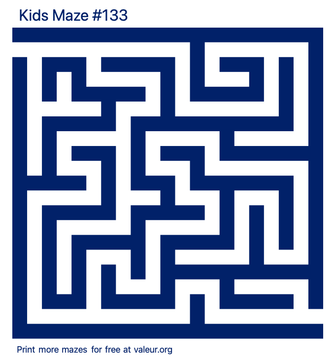 Free Printable Kids Maze number 133