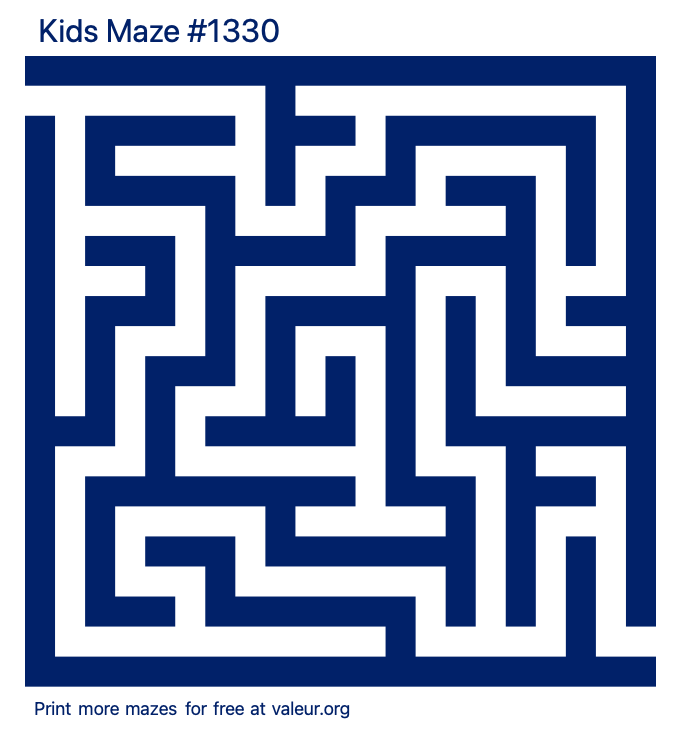 Free Printable Kids Maze number 1330