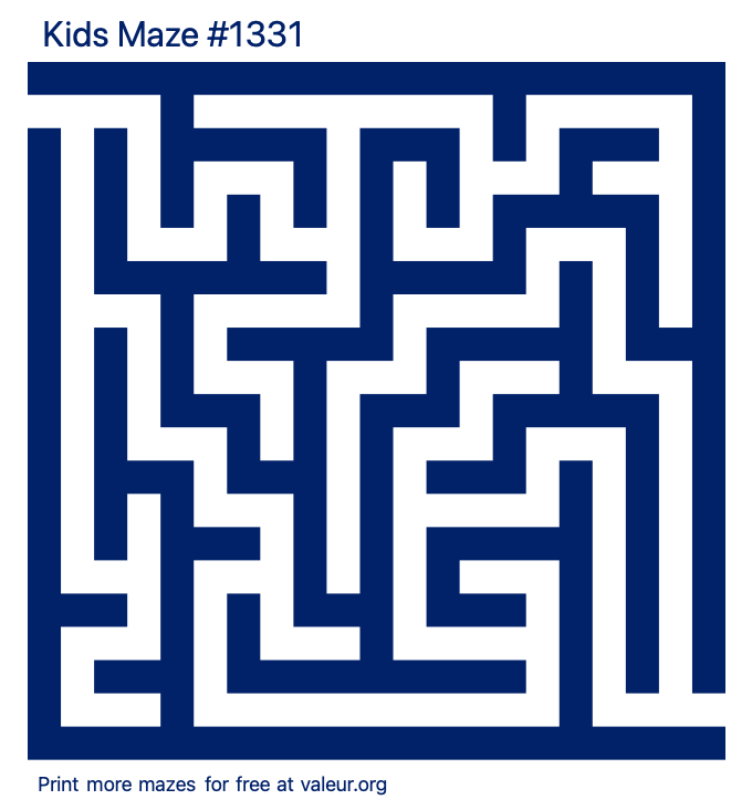 Free Printable Kids Maze number 1331