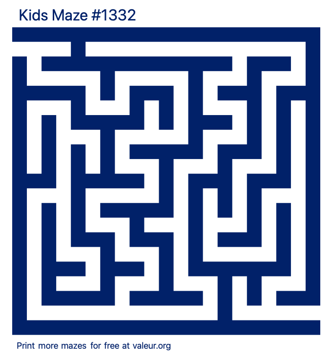 Free Printable Kids Maze number 1332