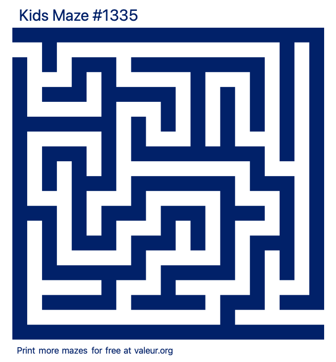 Free Printable Kids Maze number 1335