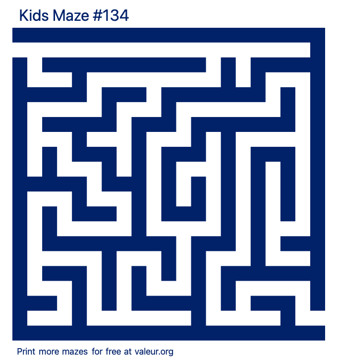 Free Printable Kids Maze number 134