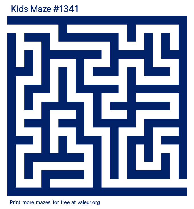 Free Printable Kids Maze number 1341