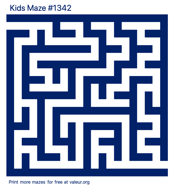 Free Printable Kids Maze number 1342