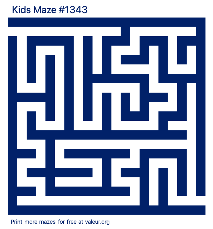 Free Printable Kids Maze number 1343