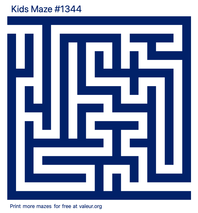 Free Printable Kids Maze number 1344