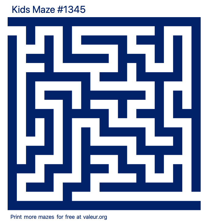 Free Printable Kids Maze number 1345
