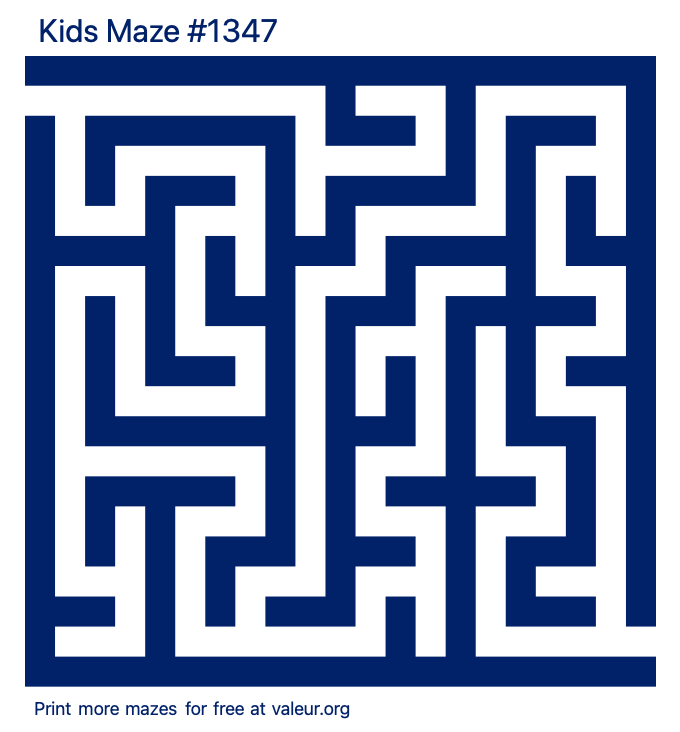 Free Printable Kids Maze number 1347