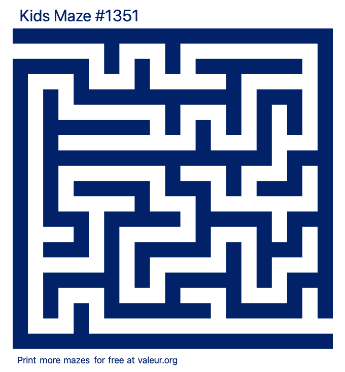 Free Printable Kids Maze number 1351