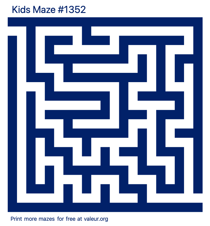 Free Printable Kids Maze number 1352