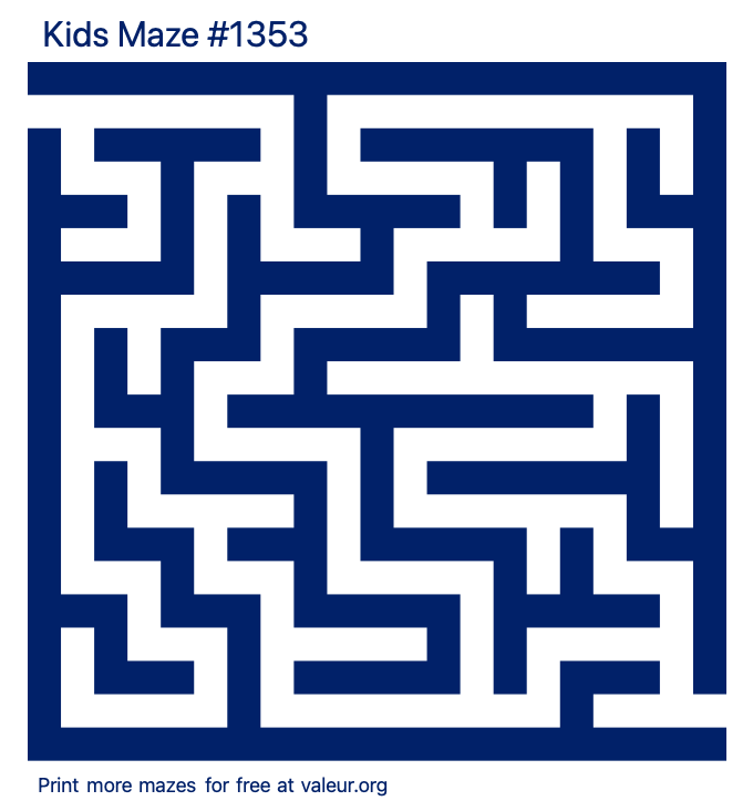 Free Printable Kids Maze number 1353