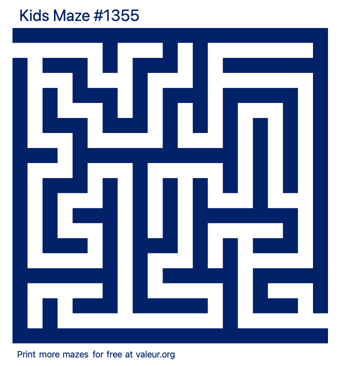 Free Printable Kids Maze number 1355