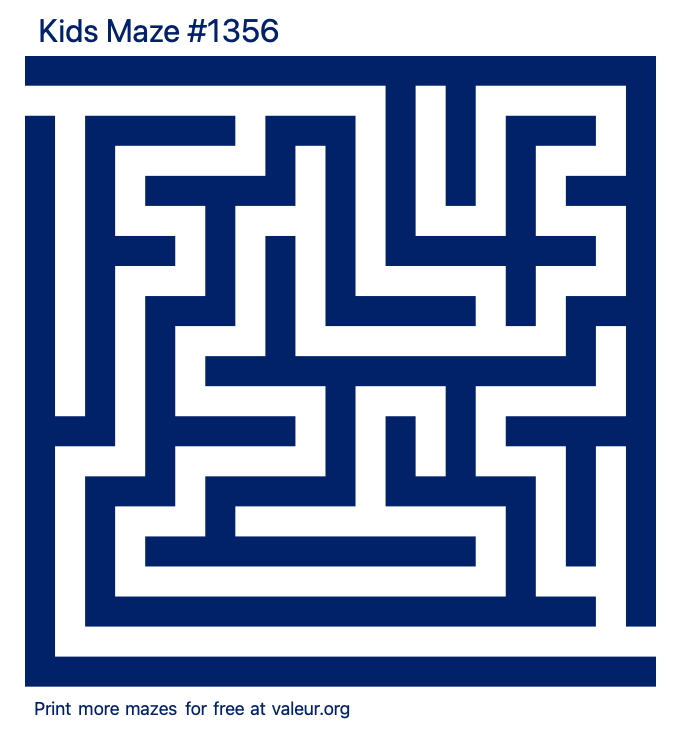 Free Printable Kids Maze number 1356