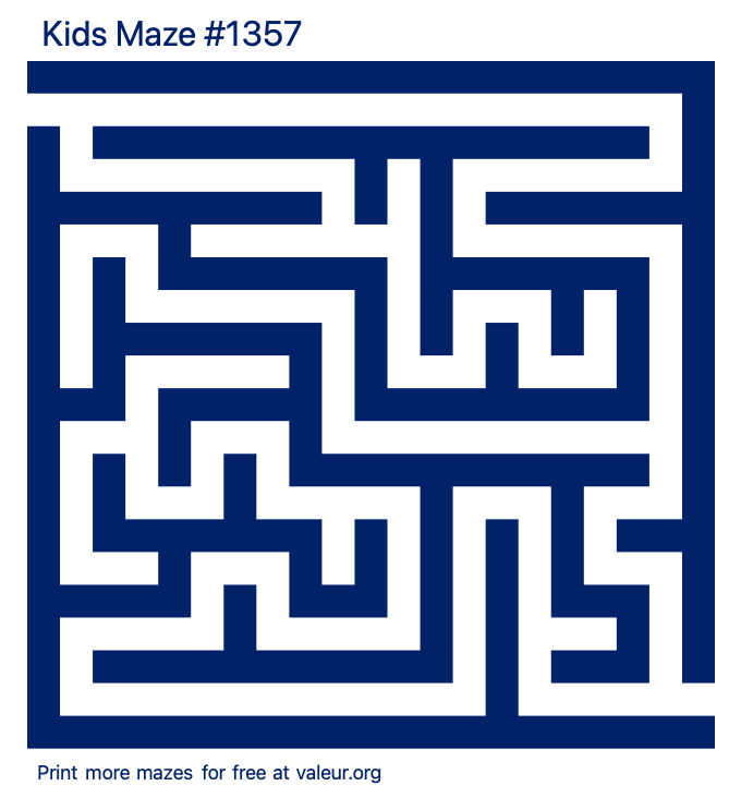 Free Printable Kids Maze number 1357
