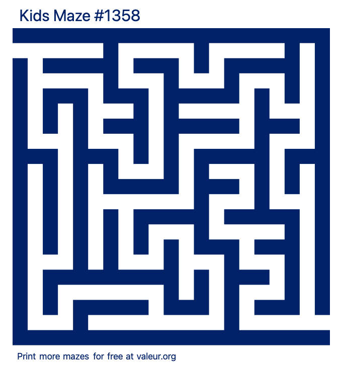 Free Printable Kids Maze number 1358