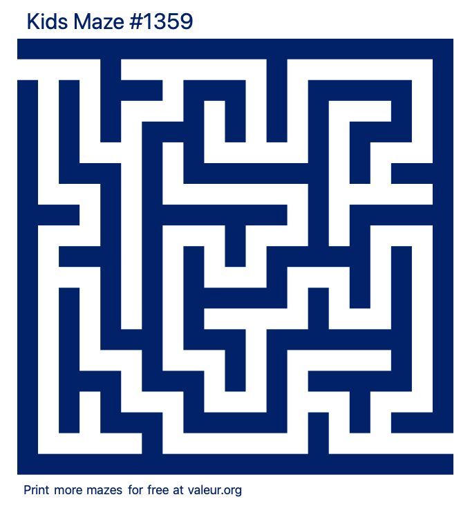 Free Printable Kids Maze number 1359