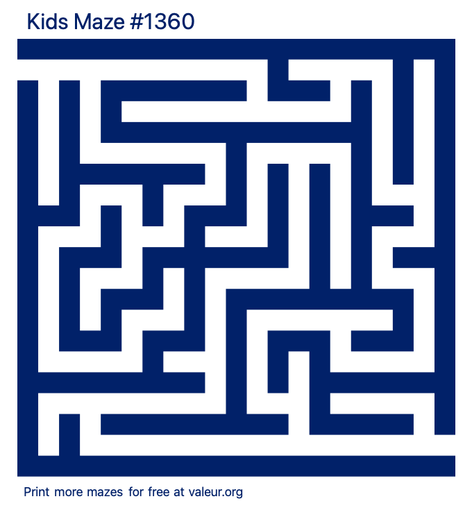 Free Printable Kids Maze number 1360