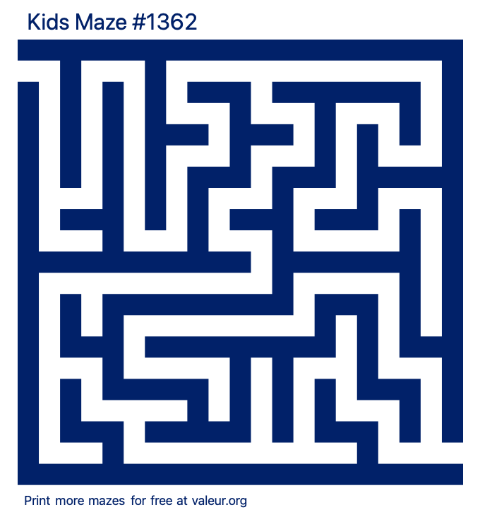 Free Printable Kids Maze number 1362
