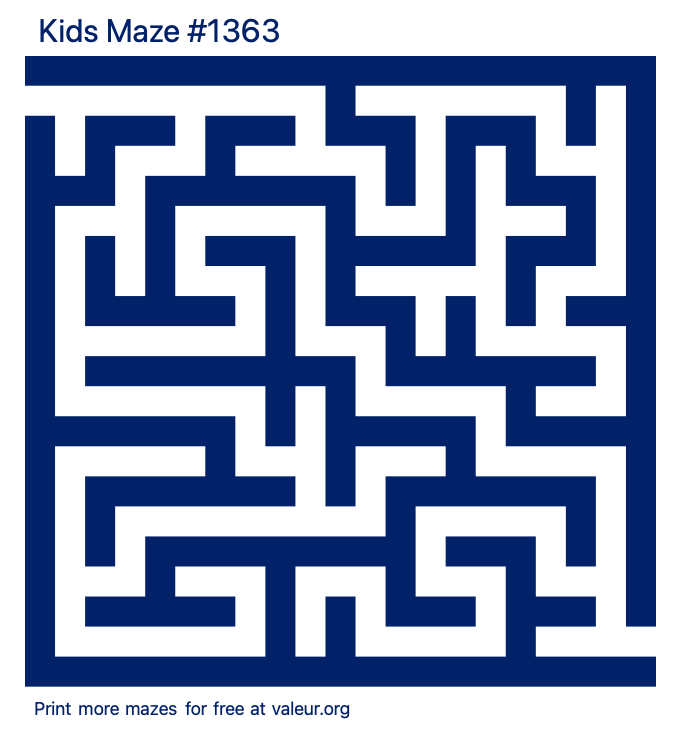 Free Printable Kids Maze number 1363