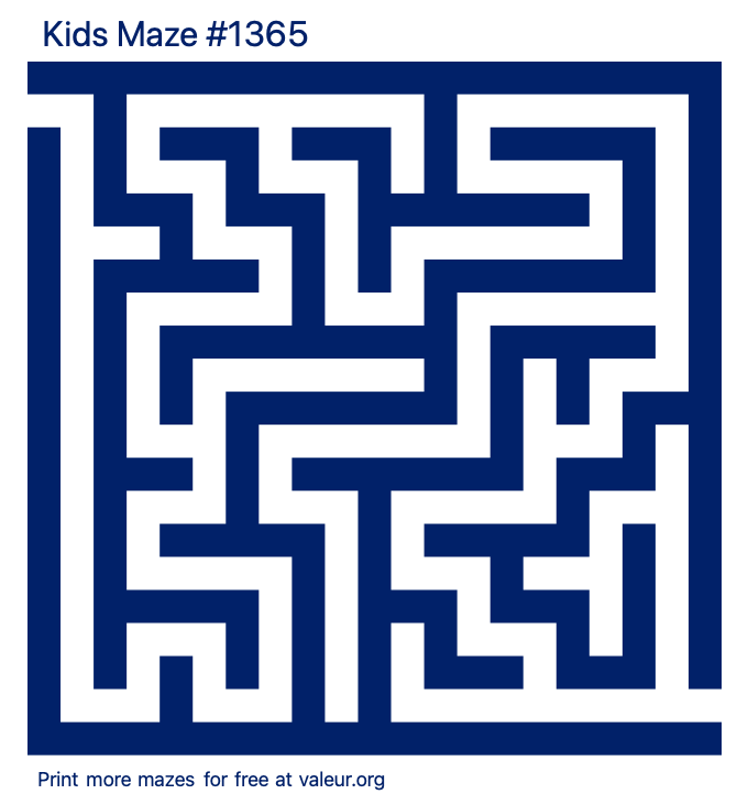 Free Printable Kids Maze number 1365