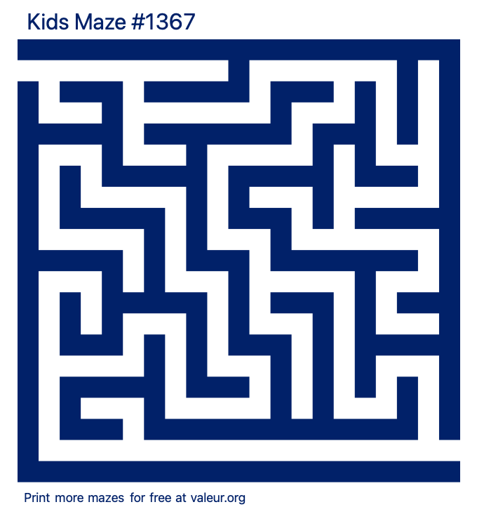 Free Printable Kids Maze number 1367