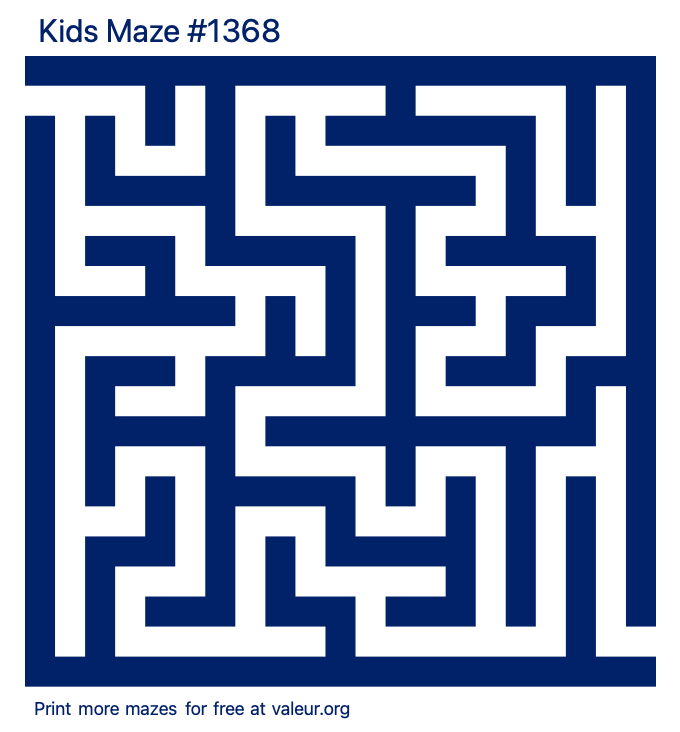 Free Printable Kids Maze number 1368