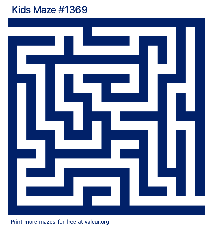 Free Printable Kids Maze number 1369