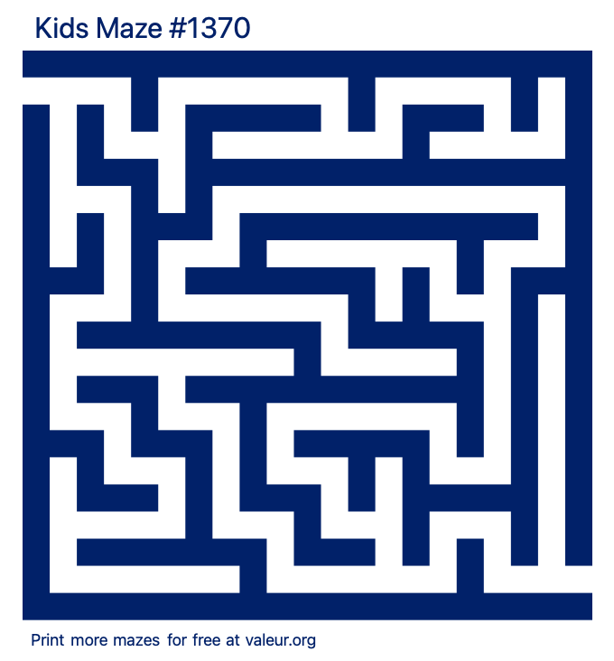 Free Printable Kids Maze number 1370