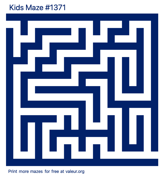 Free Printable Kids Maze number 1371
