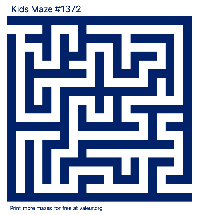 Free Printable Kids Maze number 1372