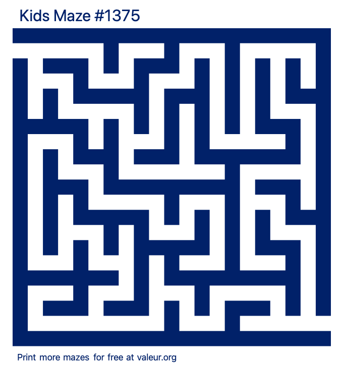 Free Printable Kids Maze number 1375