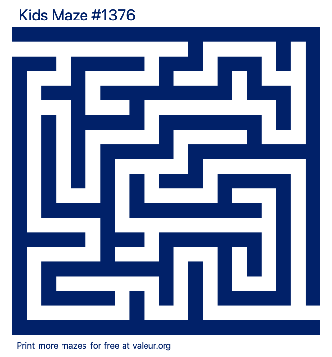Free Printable Kids Maze number 1376