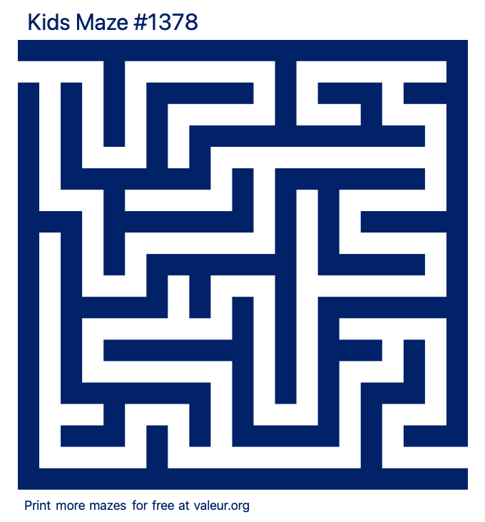 Free Printable Kids Maze number 1378