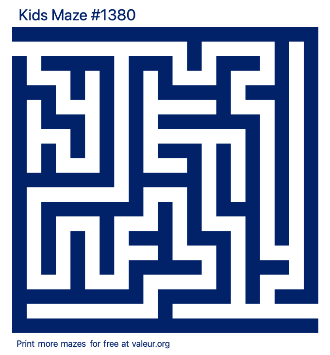 Free Printable Kids Maze number 1380