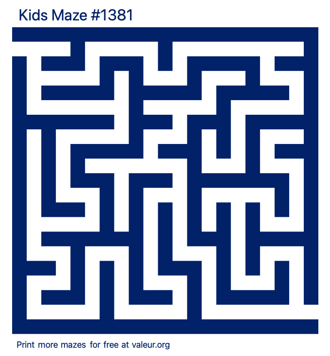 Free Printable Kids Maze number 1381